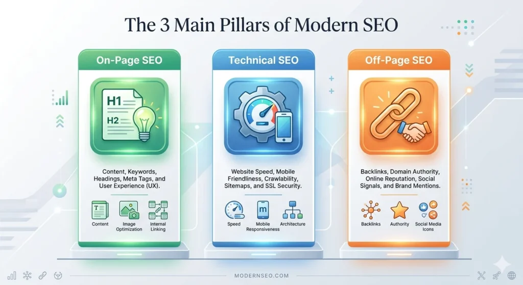 The 3 Main Parts of Modern SEO